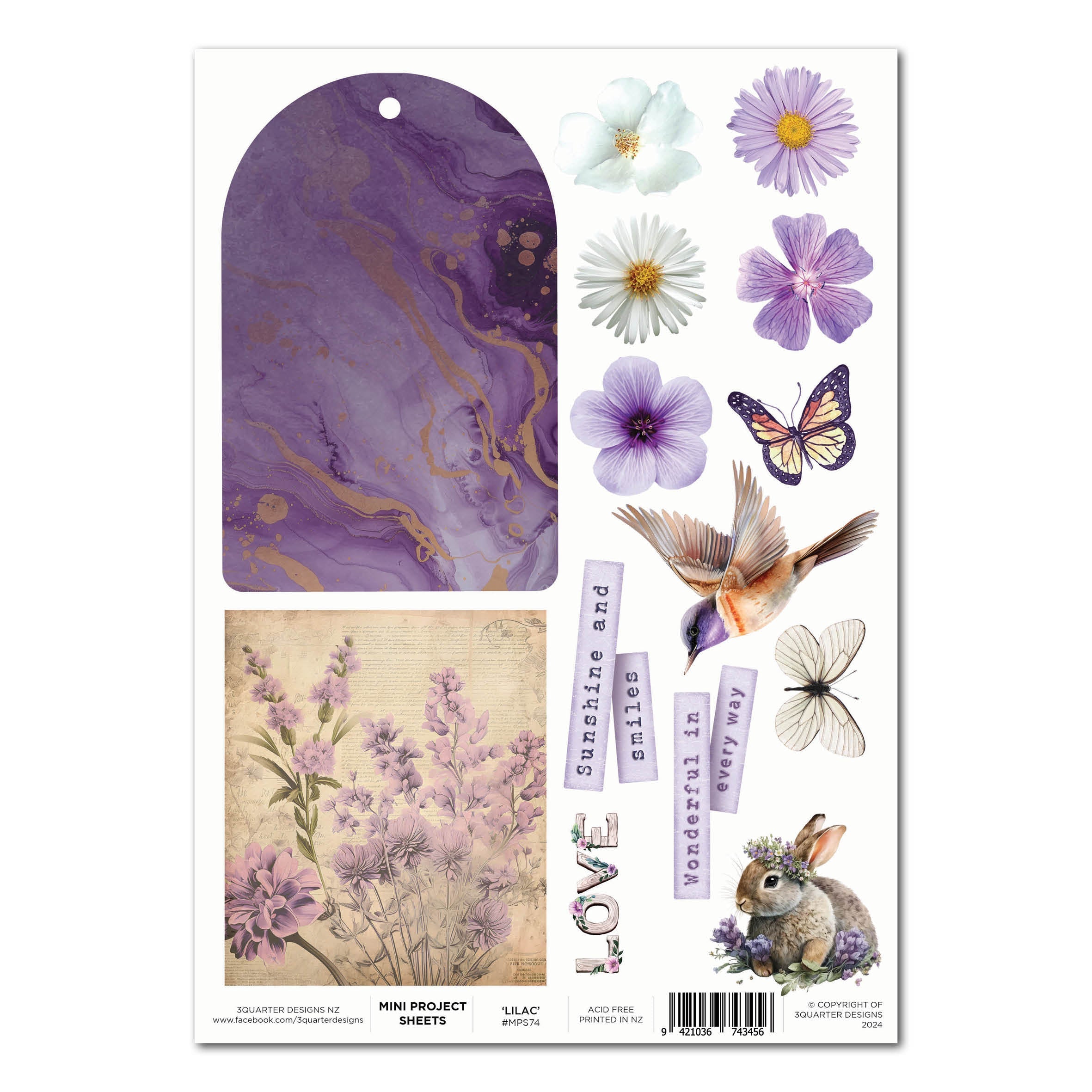 3Quarter Designs Lilac Euphoria - Mini Project Sheet