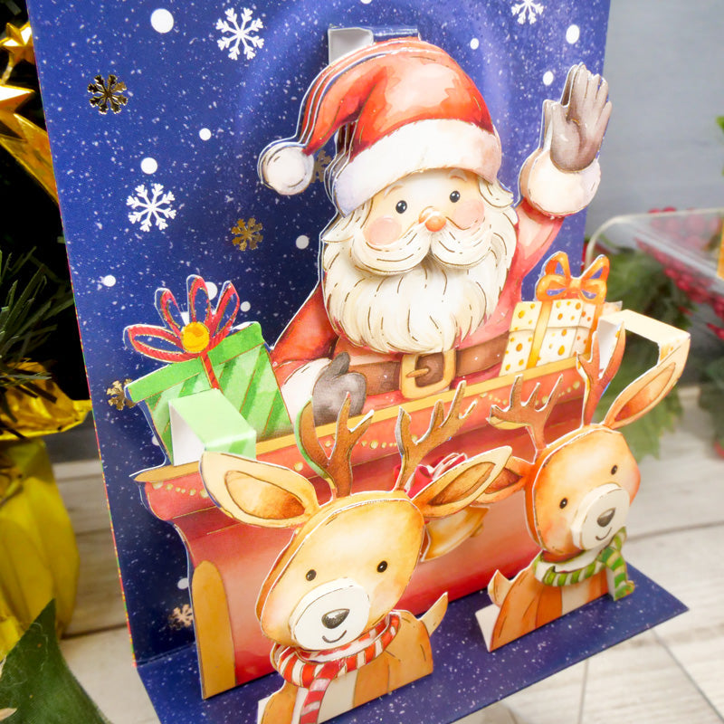 Christmas Pop-Up Stepper Card - Santa's on His Way!