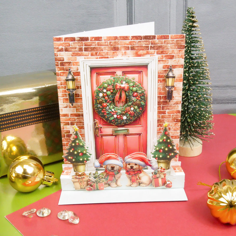 Christmas Pop-Up Stepper Card - Furry Christmas