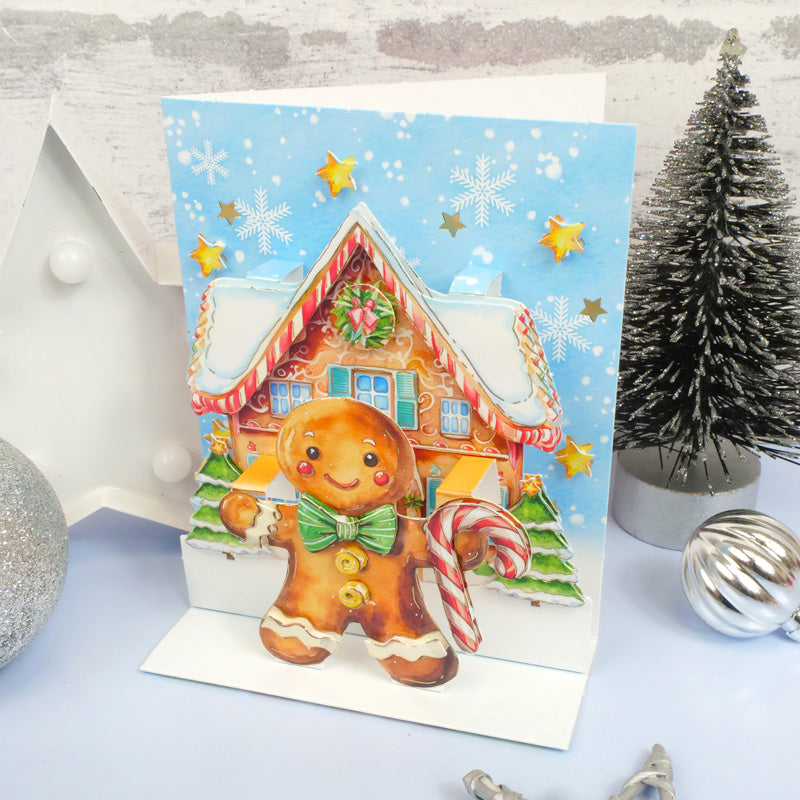 Christmas Pop-Up Stepper Card - Gingerbread Joy