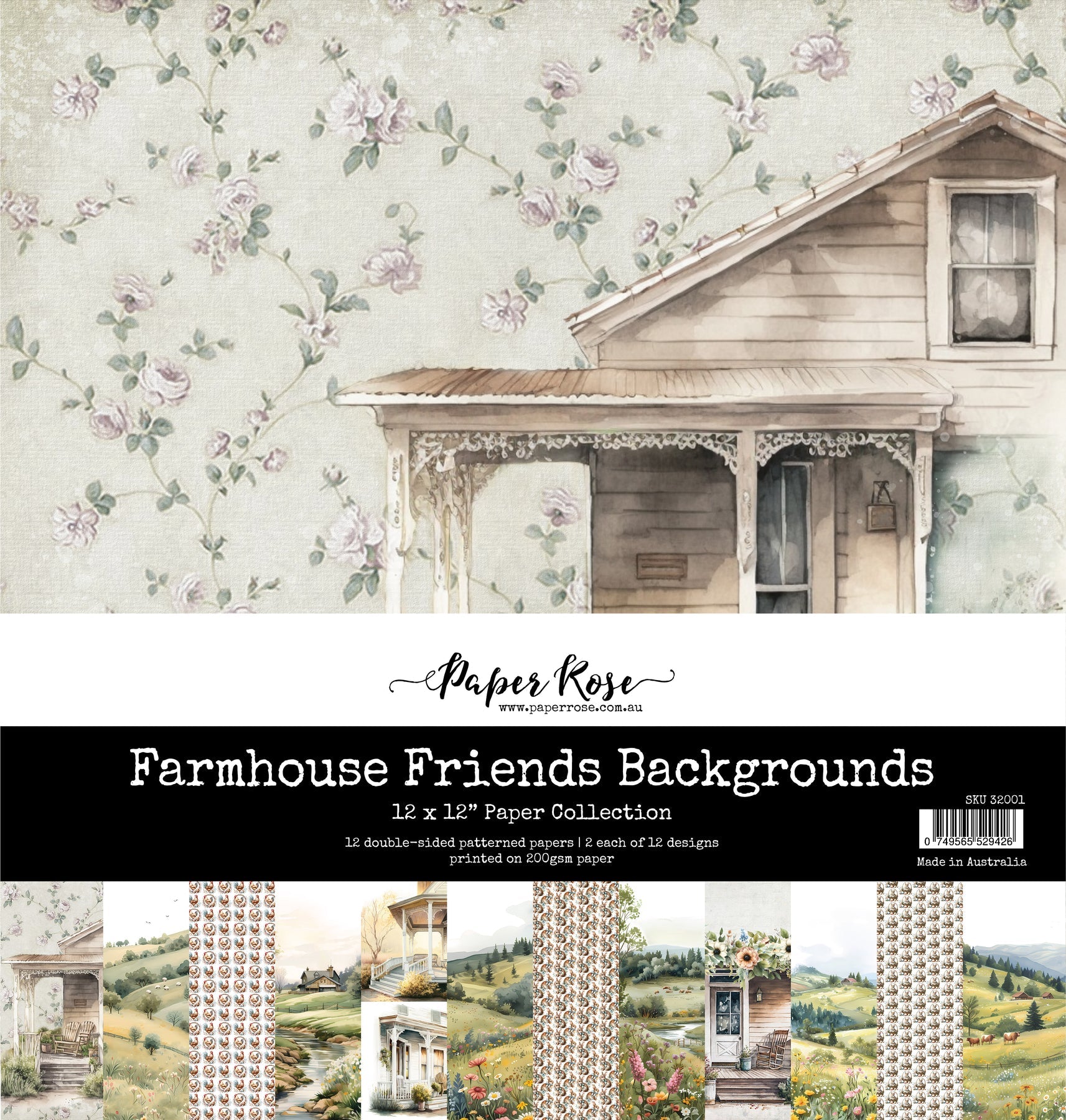 Farmhouse Friends Backgrounds 12x12 Paper Collection 32001