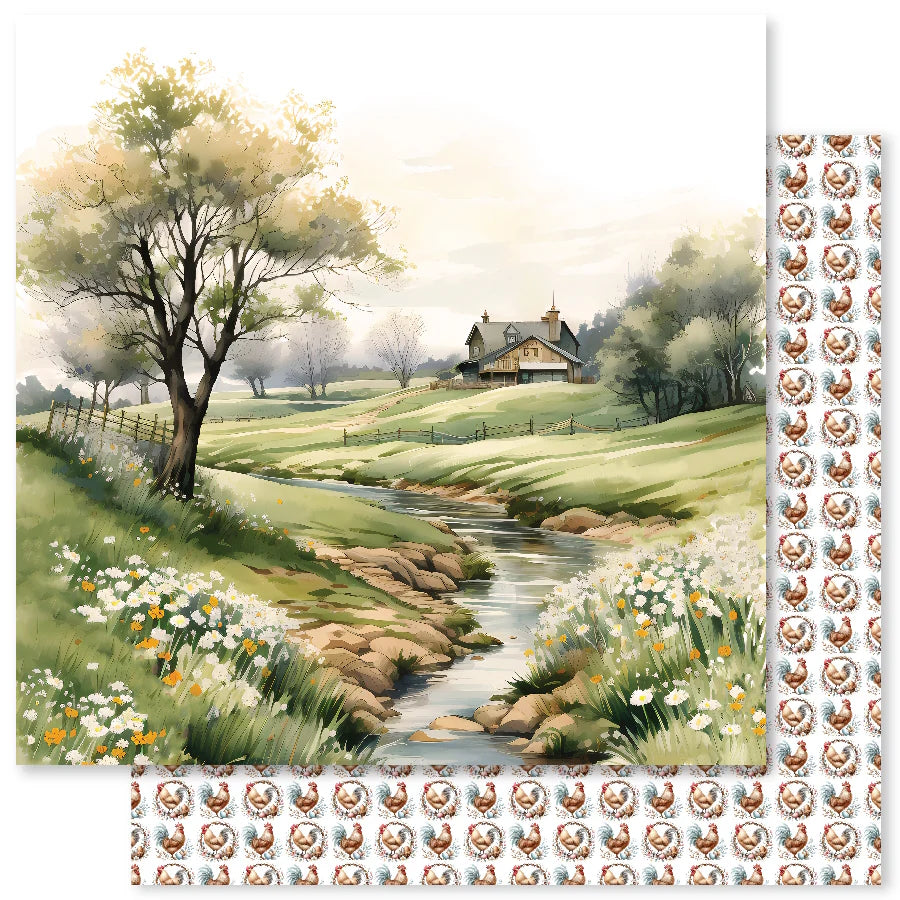 Farmhouse Friends Backgrounds B 12x12 Paper (12pc Bulk Pack) 32007