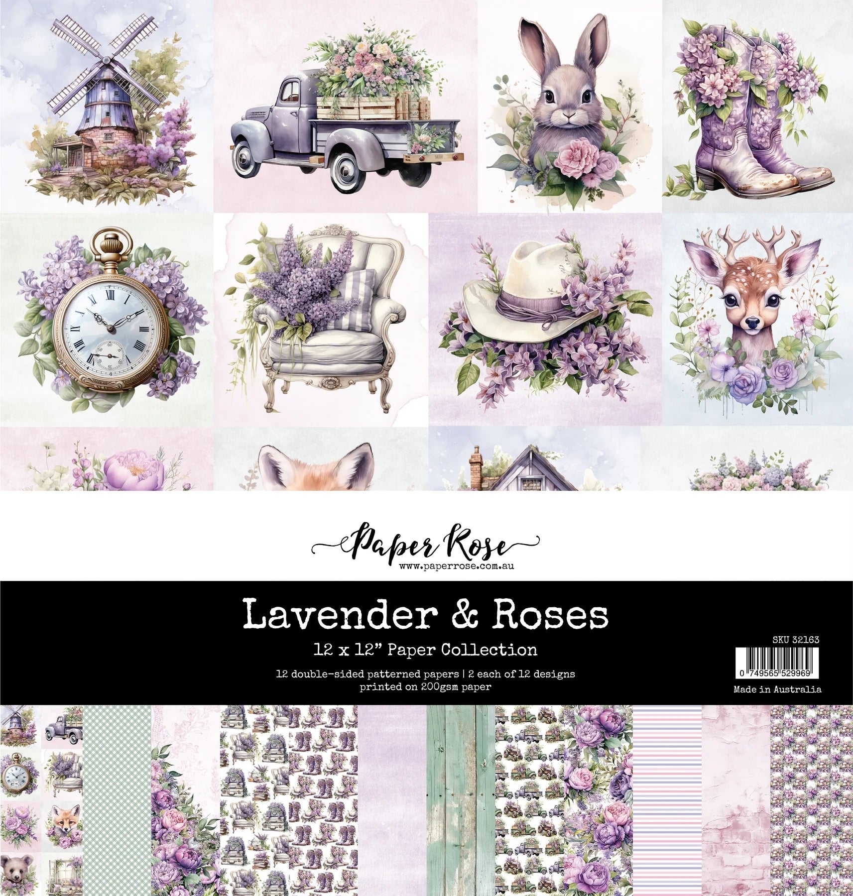 Lavender & Roses 12x12 Paper Collection 32163