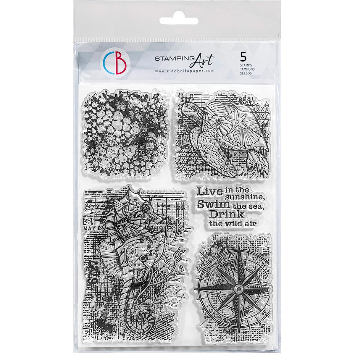 Clear Stamp Set 6"x8" Mechanical Marine