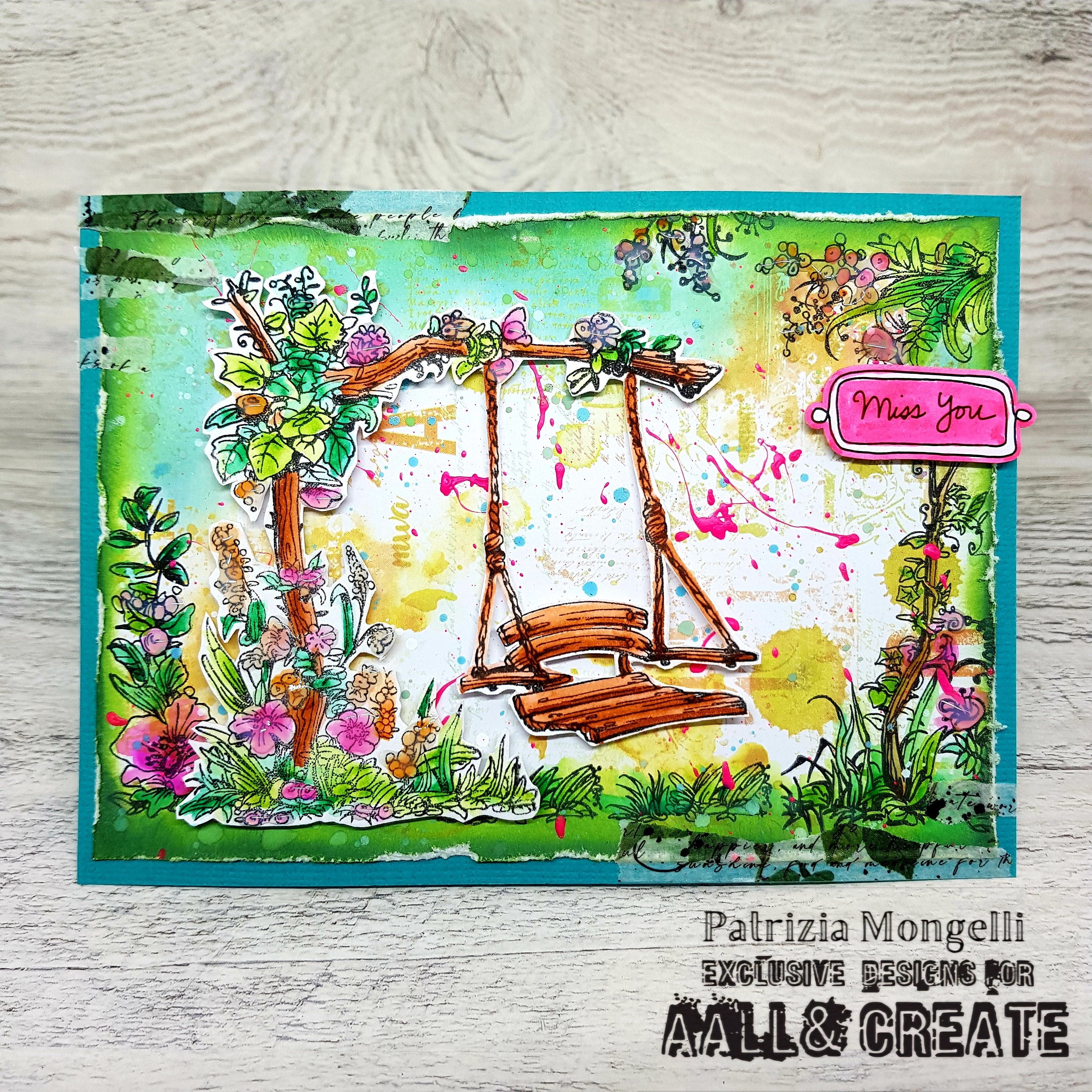 AALL and Create - A6 Stamp Set - Swing Garden