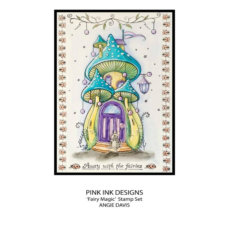 Pink Ink Designs Fairy Magic 6 in x 8 in Clear Stamp Set