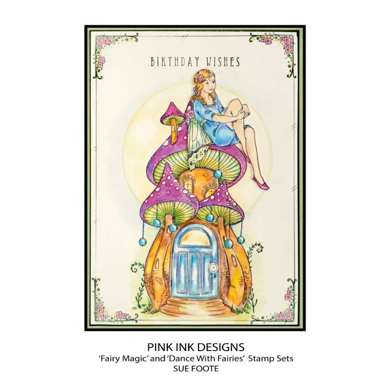 Pink Ink Designs Fairy Magic 6 in x 8 in Clear Stamp Set