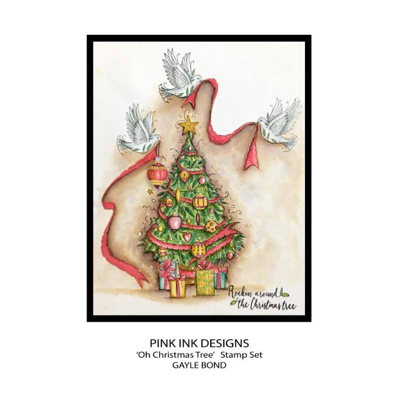 Pink Ink Designs Oh Christmas Tree 6 in x 8 in Clear Stamp Set