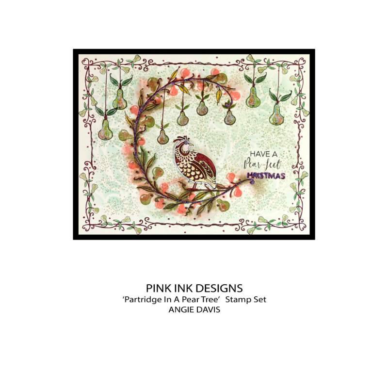 Pink Ink Designs Partridge In A Pear Tree 6 in x 8 in Clear Stamp Set