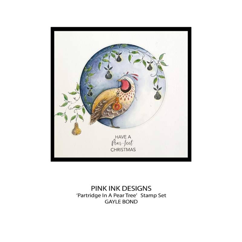 Pink Ink Designs Partridge In A Pear Tree 6 in x 8 in Clear Stamp Set