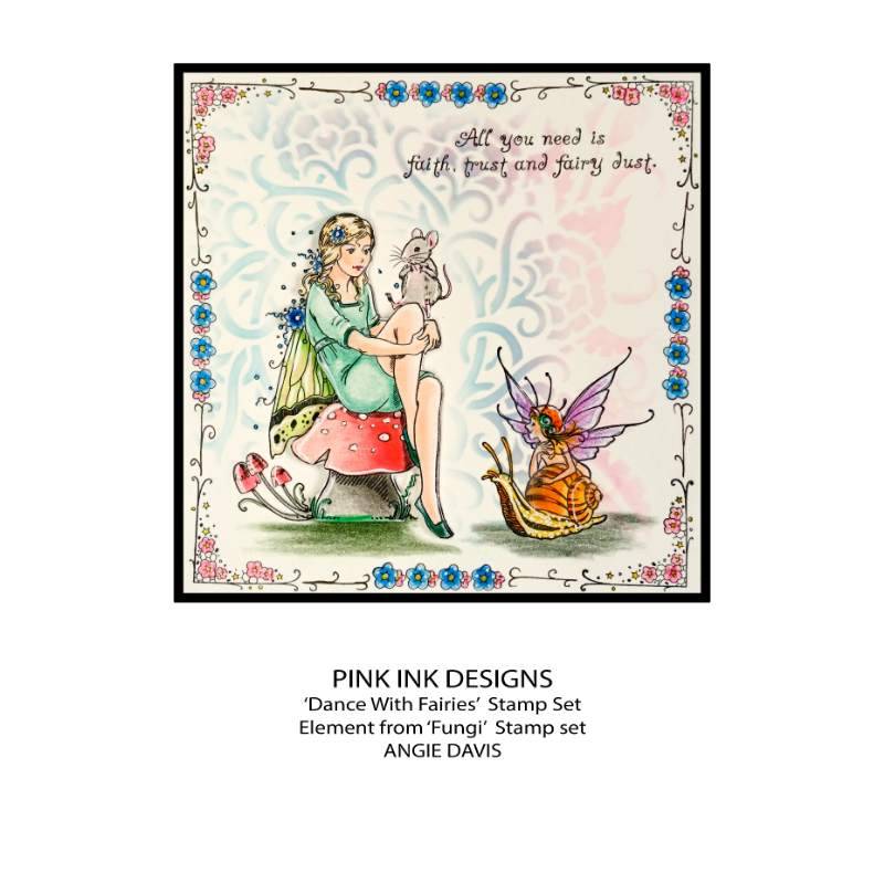 Pink Ink Designs Dance With Fairies 6 in x 8 in Clear Stamp Set