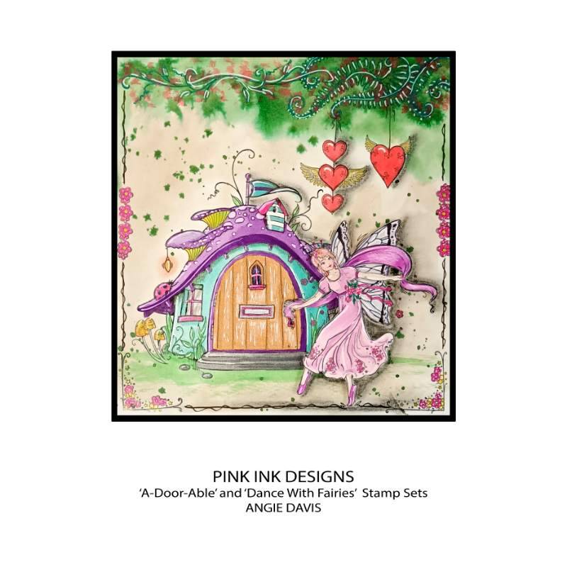 Pink Ink Designs Dance With Fairies 6 in x 8 in Clear Stamp Set