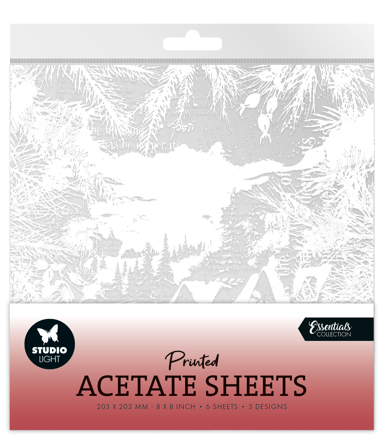 SL Acetate Sheet Snowy Town, Pine & Verses Essentials 6 SH