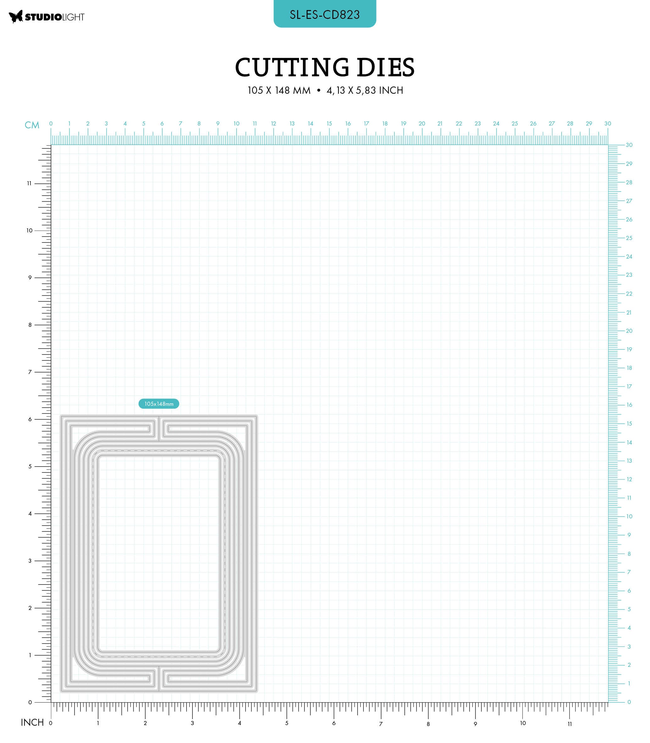 SL Cutting Dies Rectangle Card Shape Essentials 8 PC