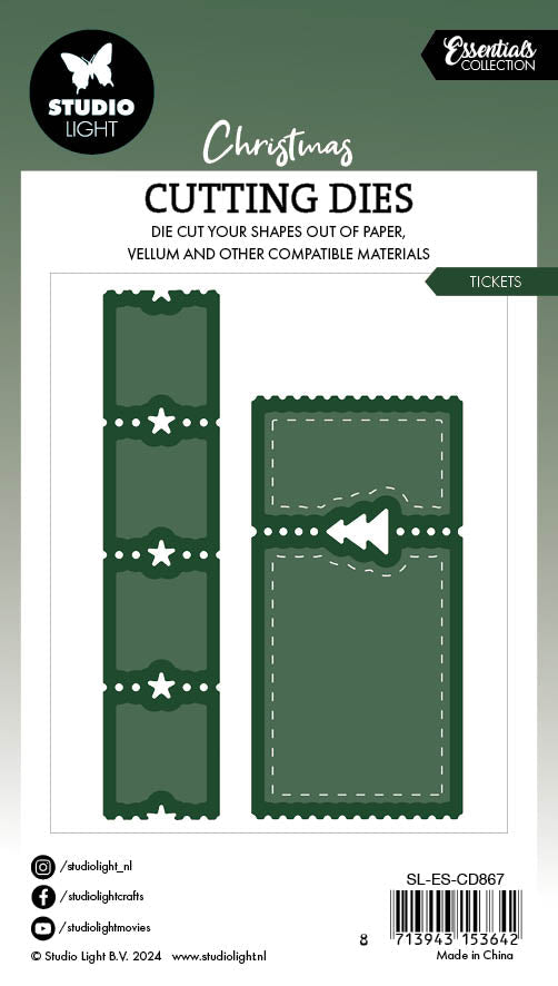 SL Cutting Dies Christmas Ticket Essentials 8 PC