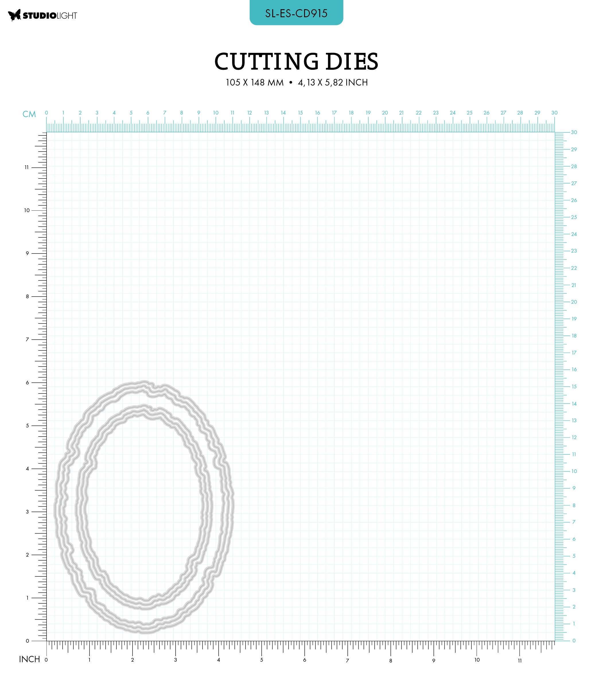 SL Cutting Die Torn Edge Ovals Essentials 6 PC