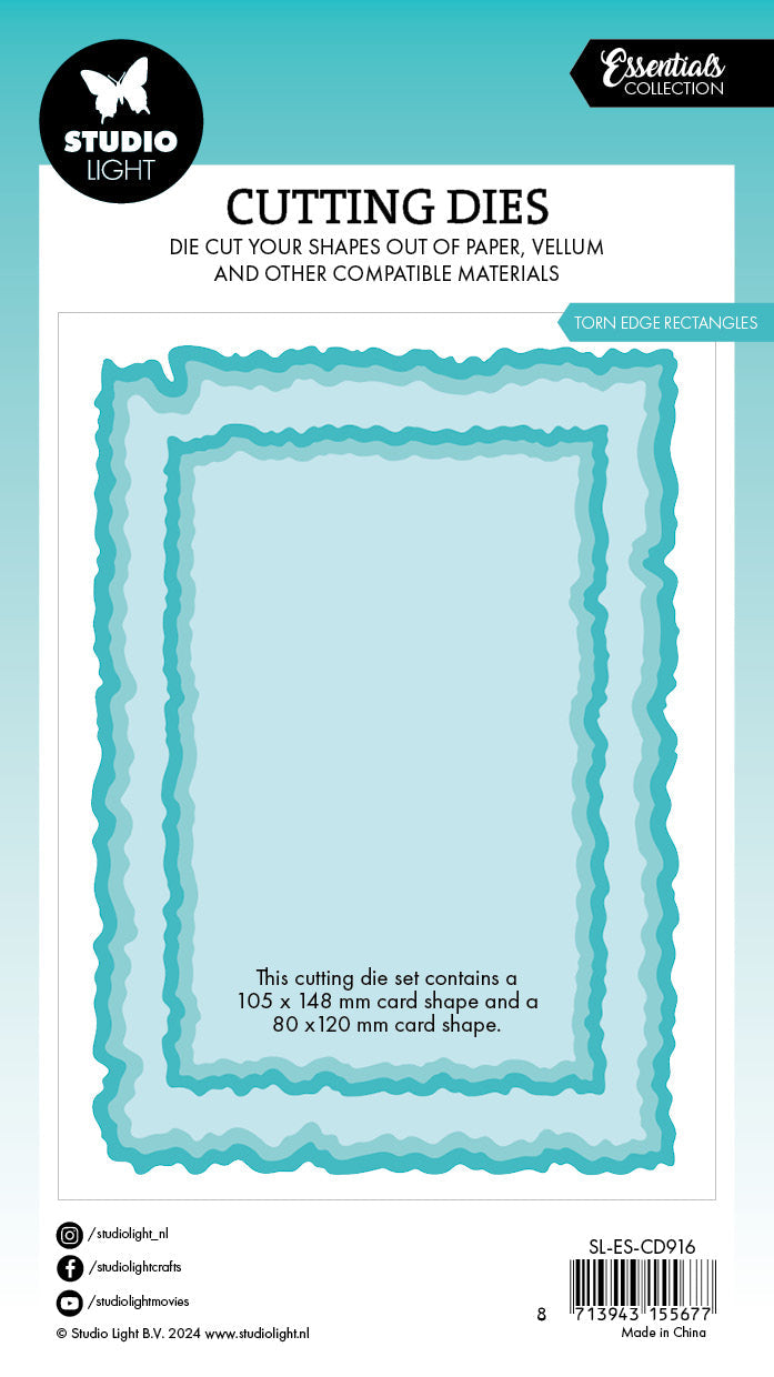 SL Cutting Die Torn Edge Rectangles Essentials 6 PC