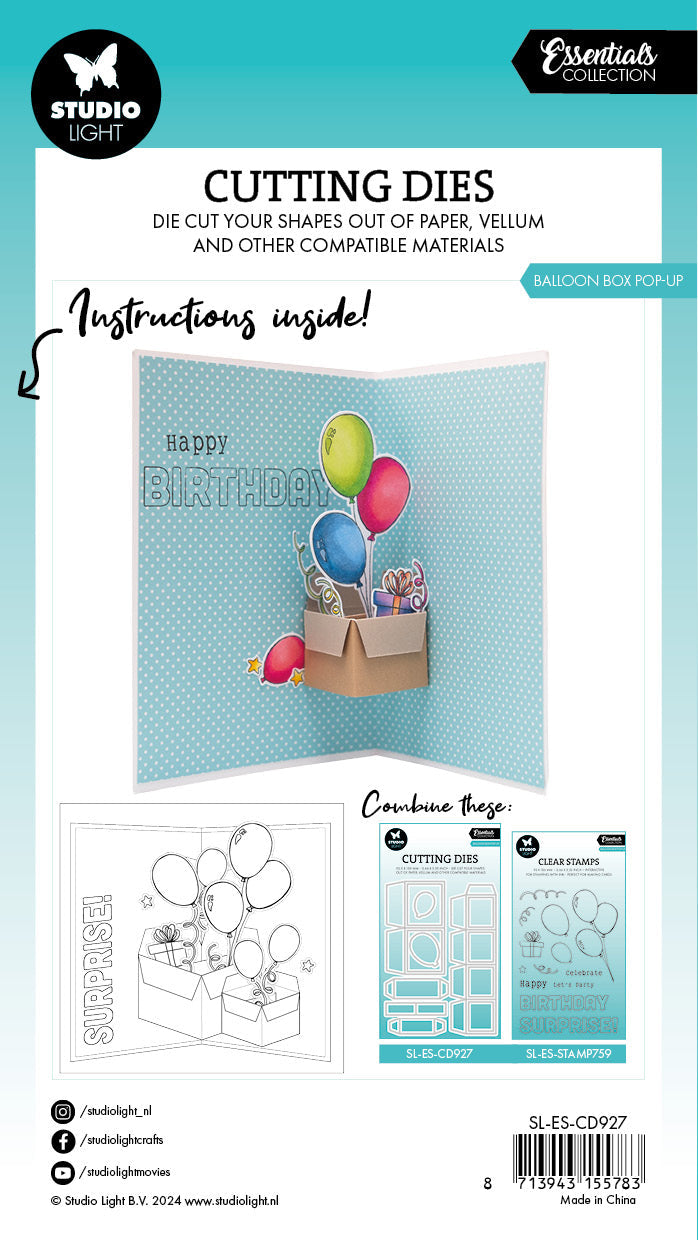 SL Cutting Die Balloon Box Pop-Up Essentials 13 PC