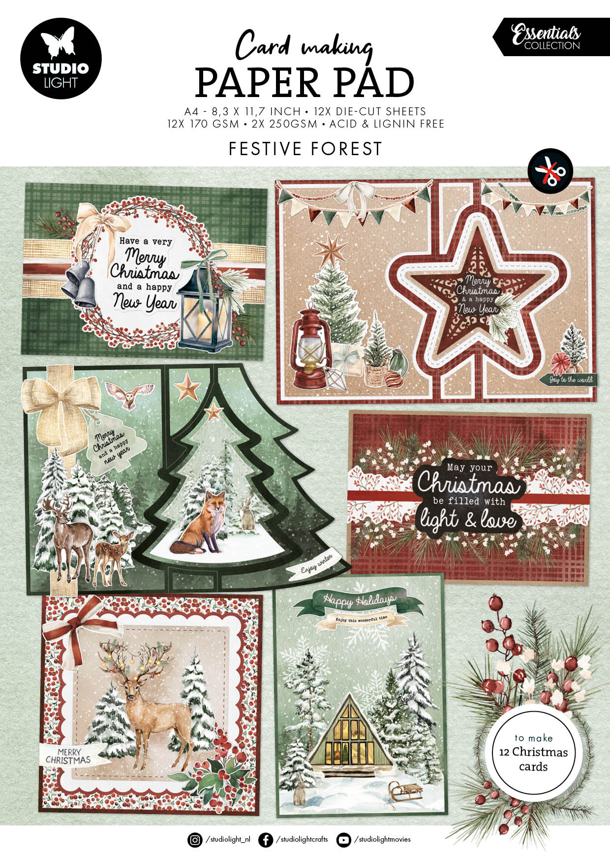 SL Card Making Pad Festive Forest Essentials 14 SH