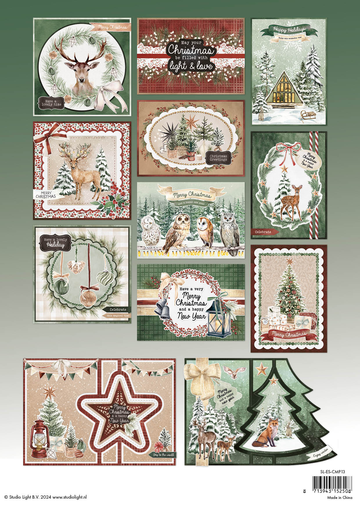 SL Card Making Pad Festive Forest Essentials 14 SH