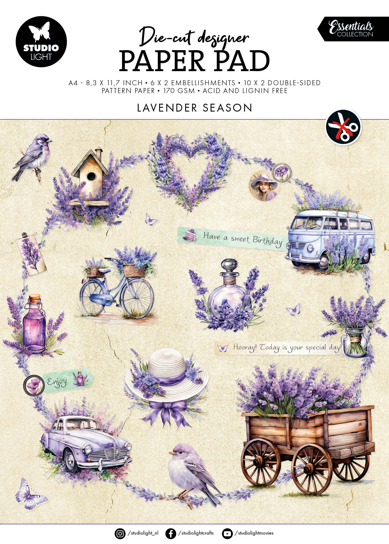 SL Die-Cut Paper Pad Lavender Season Essentials 32 SH