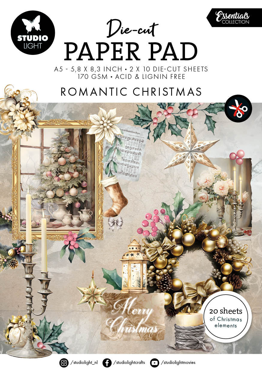 SL Die-Cut Paper Pad Romantic Christmas Essentials 20 SH