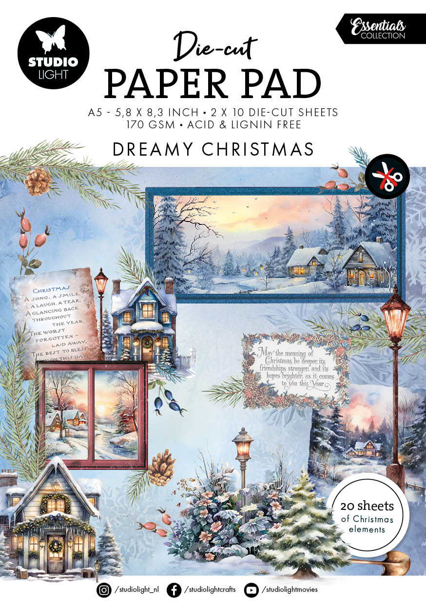 SL Die-Cut Paper Pad Dreamy Christmas Essentials 20 SH