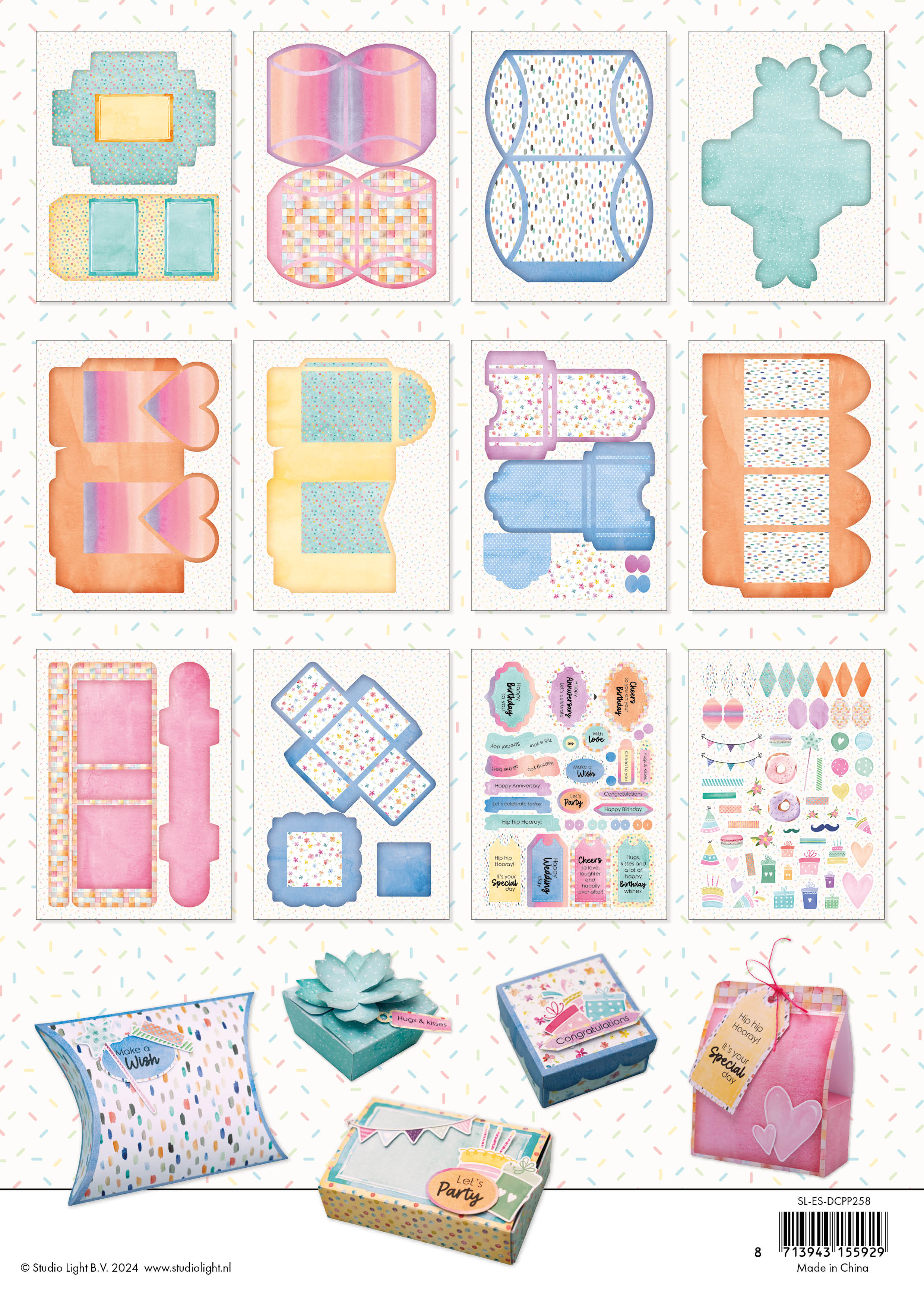 SL DIY Giftboxes Hip Hip Hooray Paper Pad Essentials 12 SH