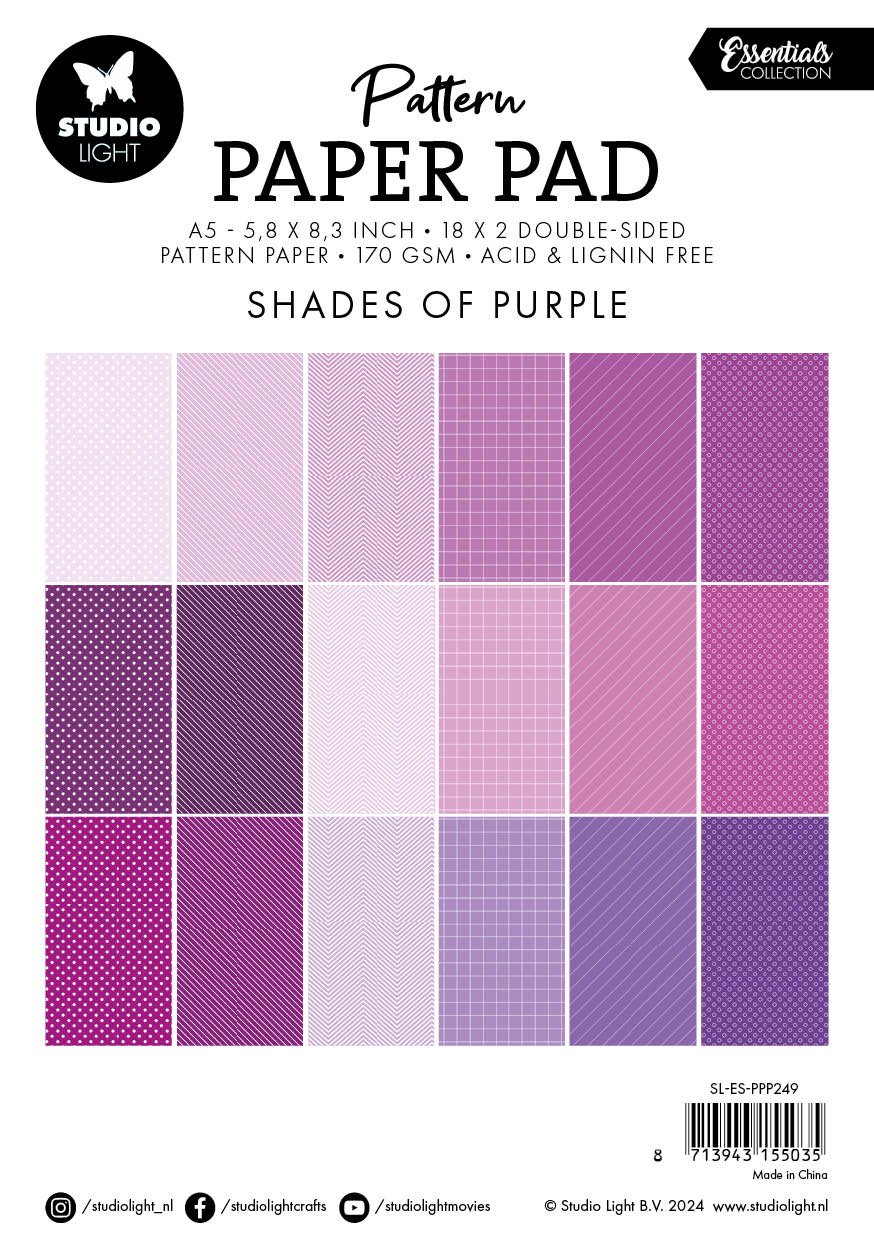 SL Pattern Paper Pad Shades Of Purple Essentials 36 SH