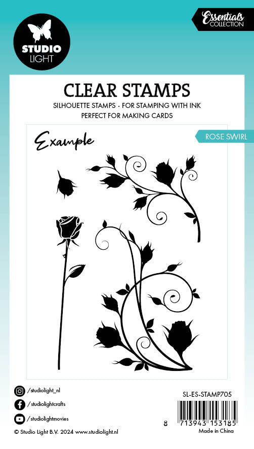 SL Clear Stamp Rose Swirl Essentials 4 PC