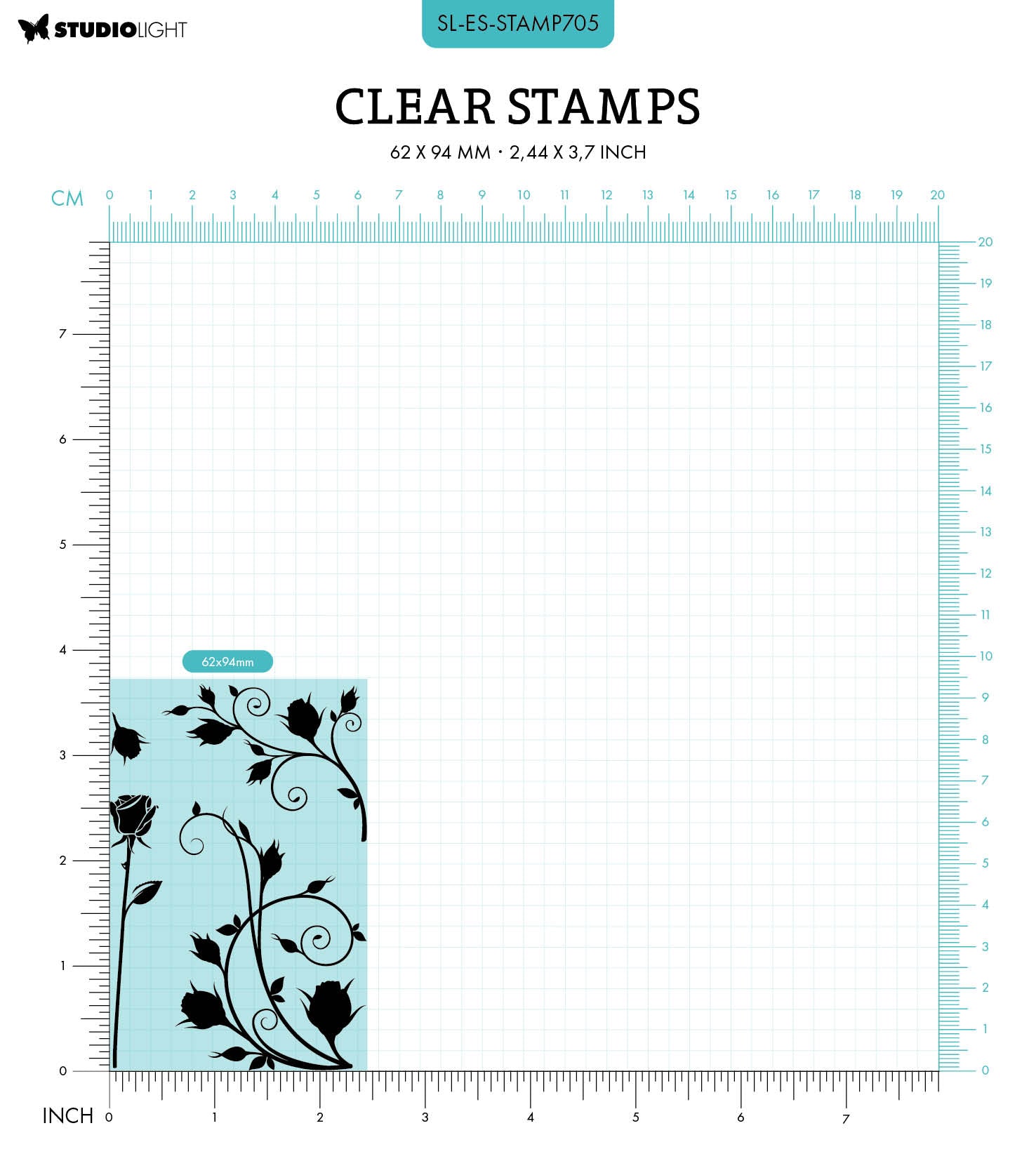 SL Clear Stamp Rose Swirl Essentials 4 PC