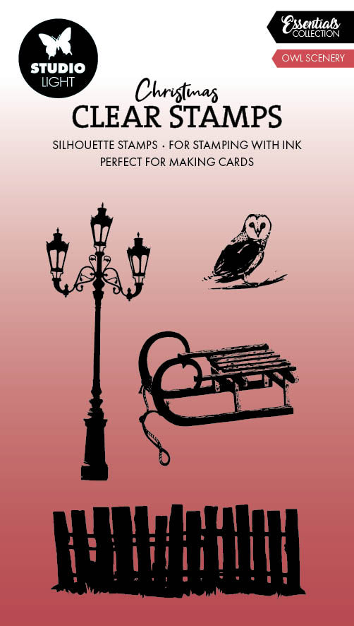 SL Clear Stamp Owl Scenery Essentials 4 PC