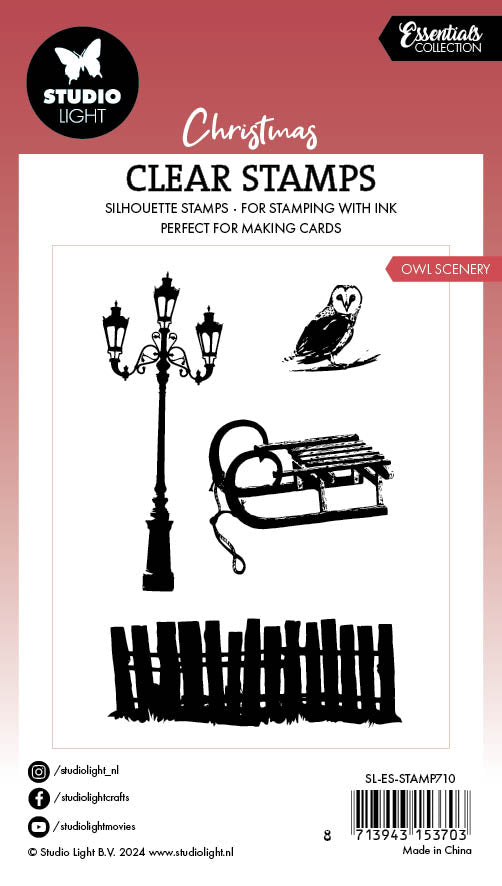 SL Clear Stamp Owl Scenery Essentials 4 PC