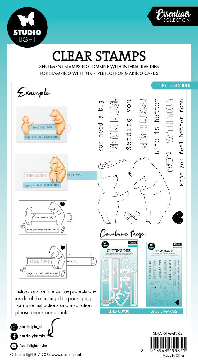 SL Clear Stamps Hug Slider Essentials 13 PC