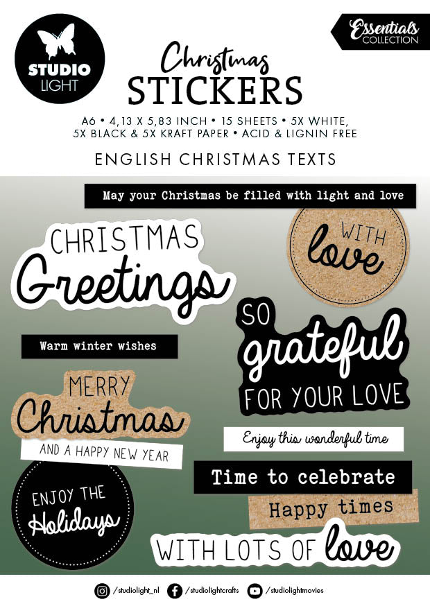 SL Sticker Pad English Christmas Texts Essentials 15 SH