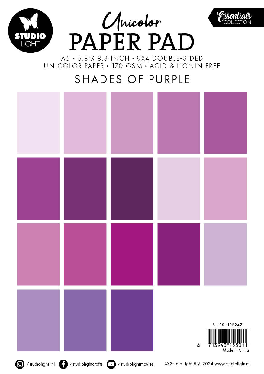 SL Unicolor Paper Pad Shades Of Purple Essentials 36 SH