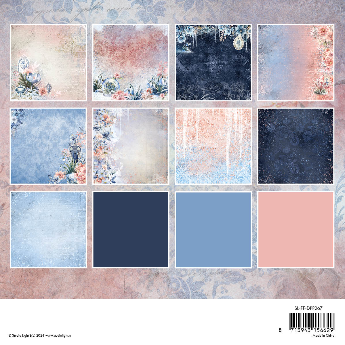 SL Design Paper Pad Backgrounds Frozen Flowers 36 SH