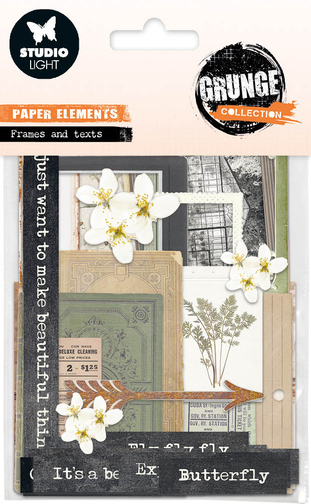 SL Paper Elements Frames & Texts Grunge Collection 52 PC