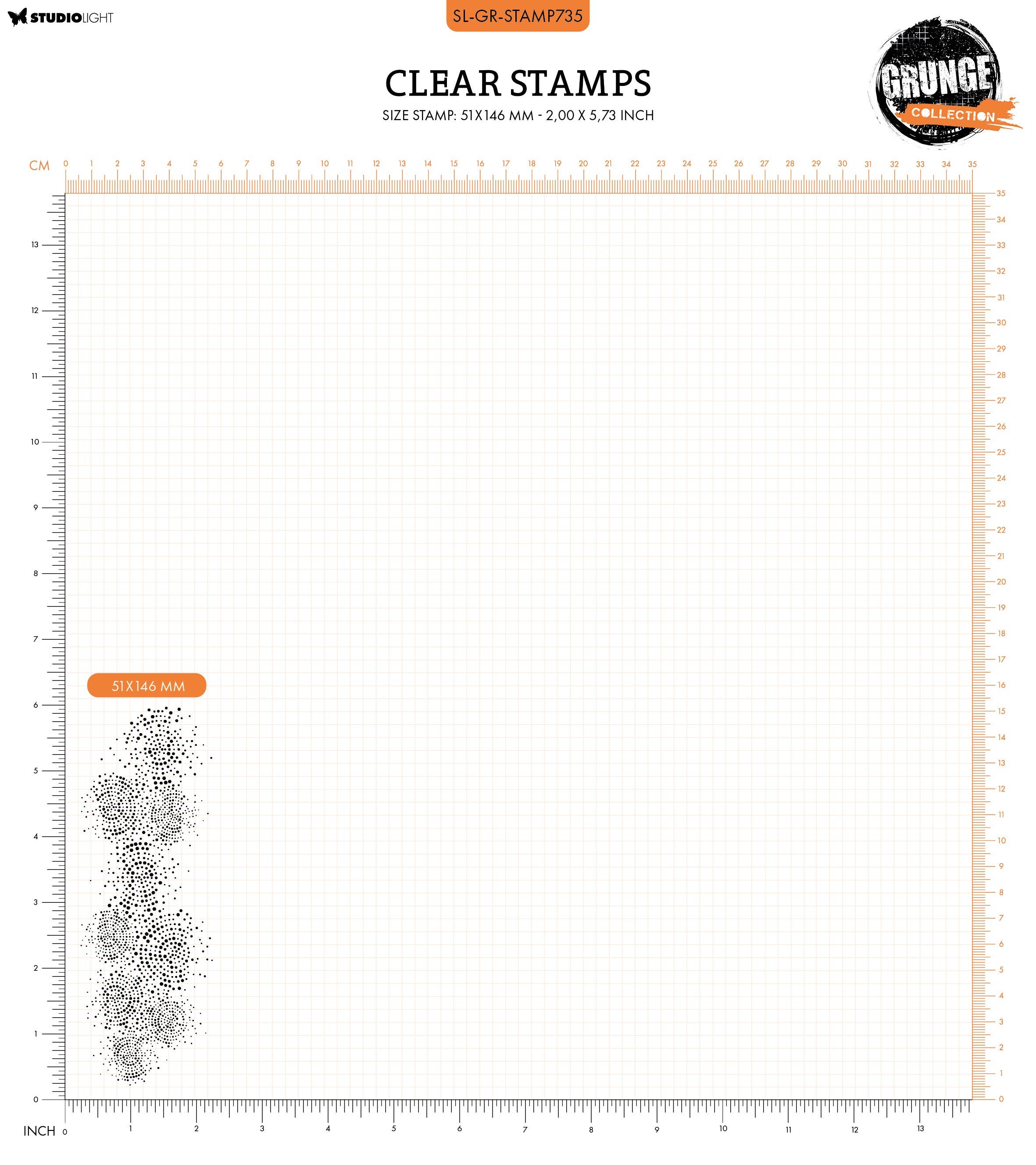 SL Clear Stamp Dotted Circles Grunge Collection 1 PC