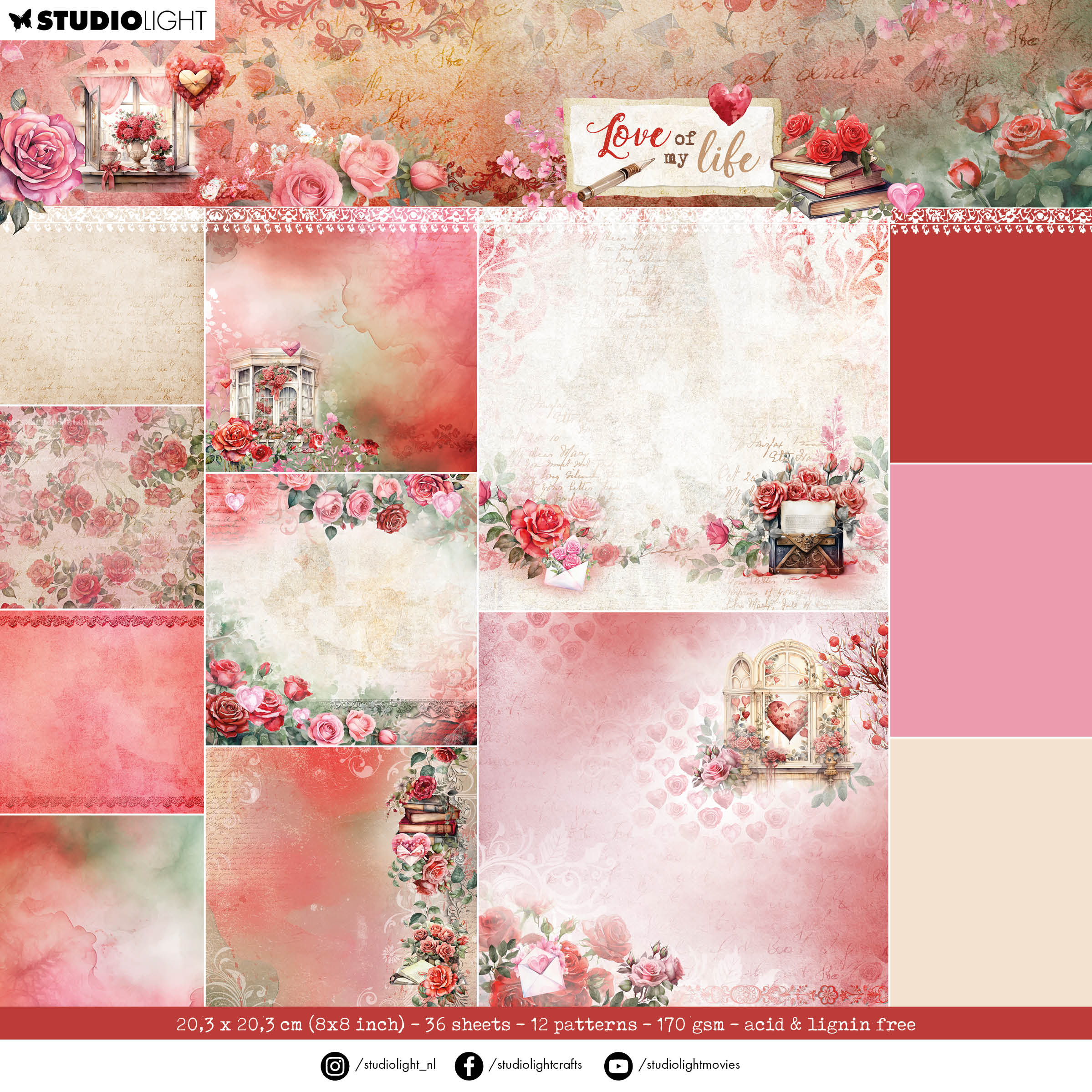 SL Design Paper Pad Backgrounds Love Of My Life 36 SH