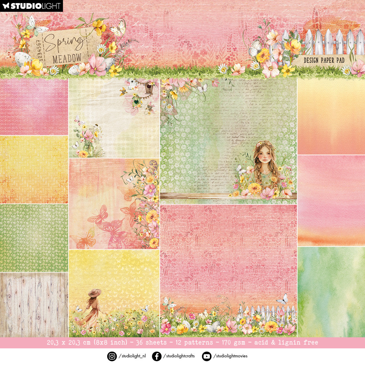 SL Designer Paper Pad Background Paper Spring Meadow 36 SH