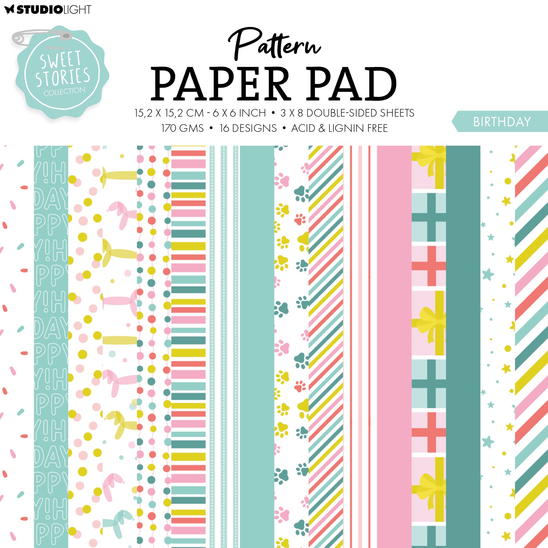 SL Pattern Paper Pad Birthday Sweet Stories 24 SH