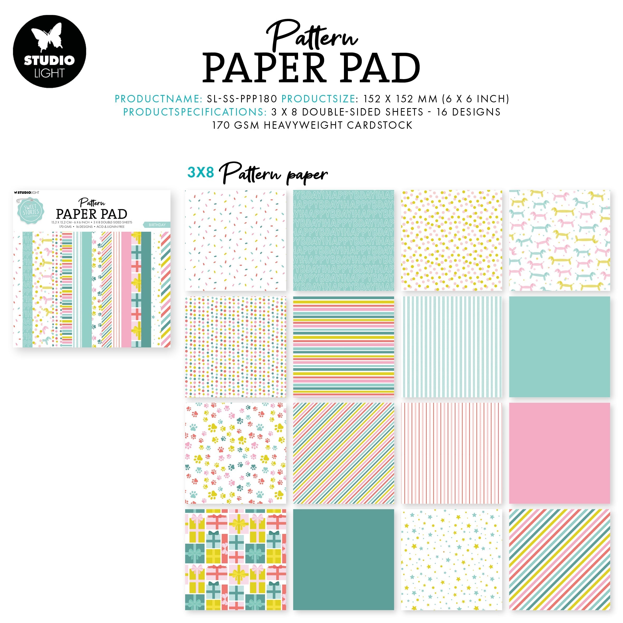 SL Pattern Paper Pad Birthday Sweet Stories 24 SH