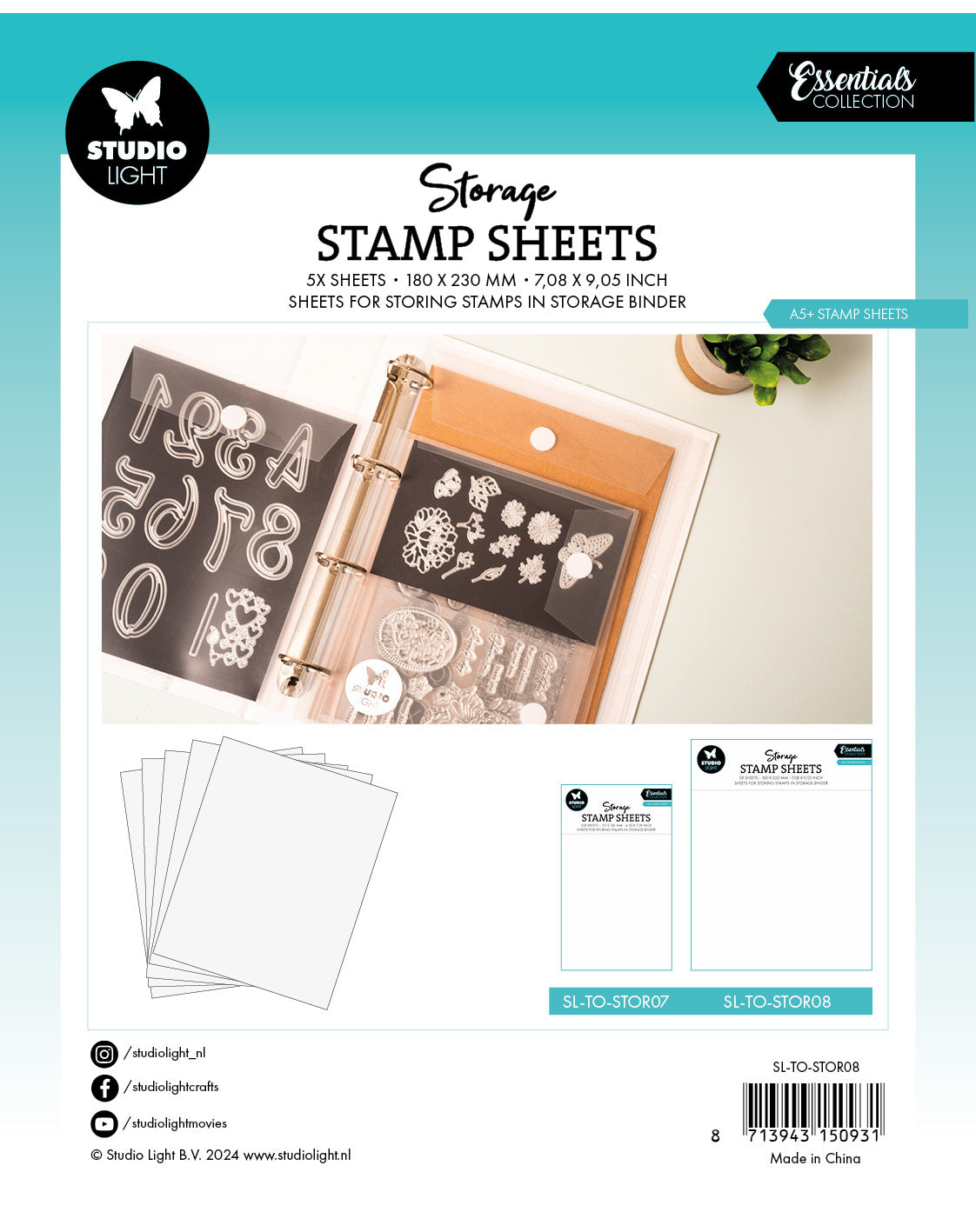 SL Storage Stamp Sheet A5+ Sheet Essentials 5 PC