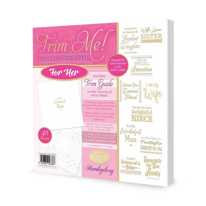 Trim Me! Foiled Insert Pad - For Her - Gold