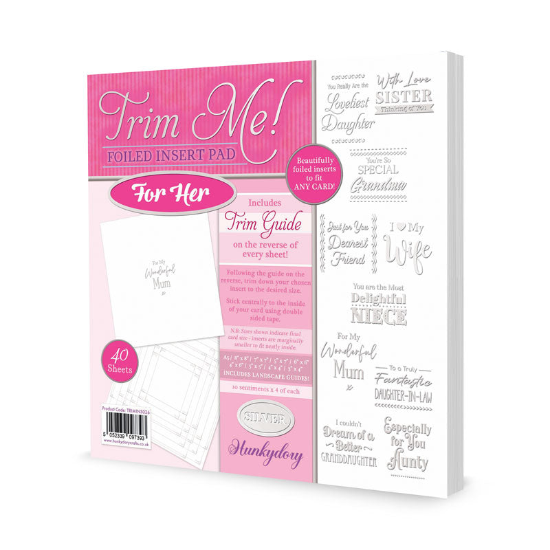 Trim Me! Foiled Insert Pad - For Her - Silver