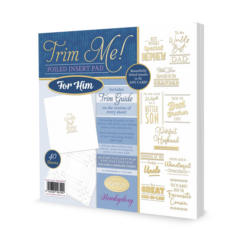 Trim Me! Foiled Insert Pad - For Him - Gold