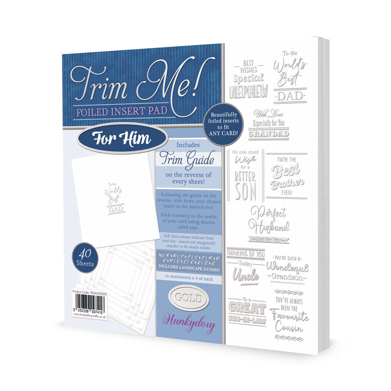 Trim Me! Foiled Insert Pad - For Him - Silver