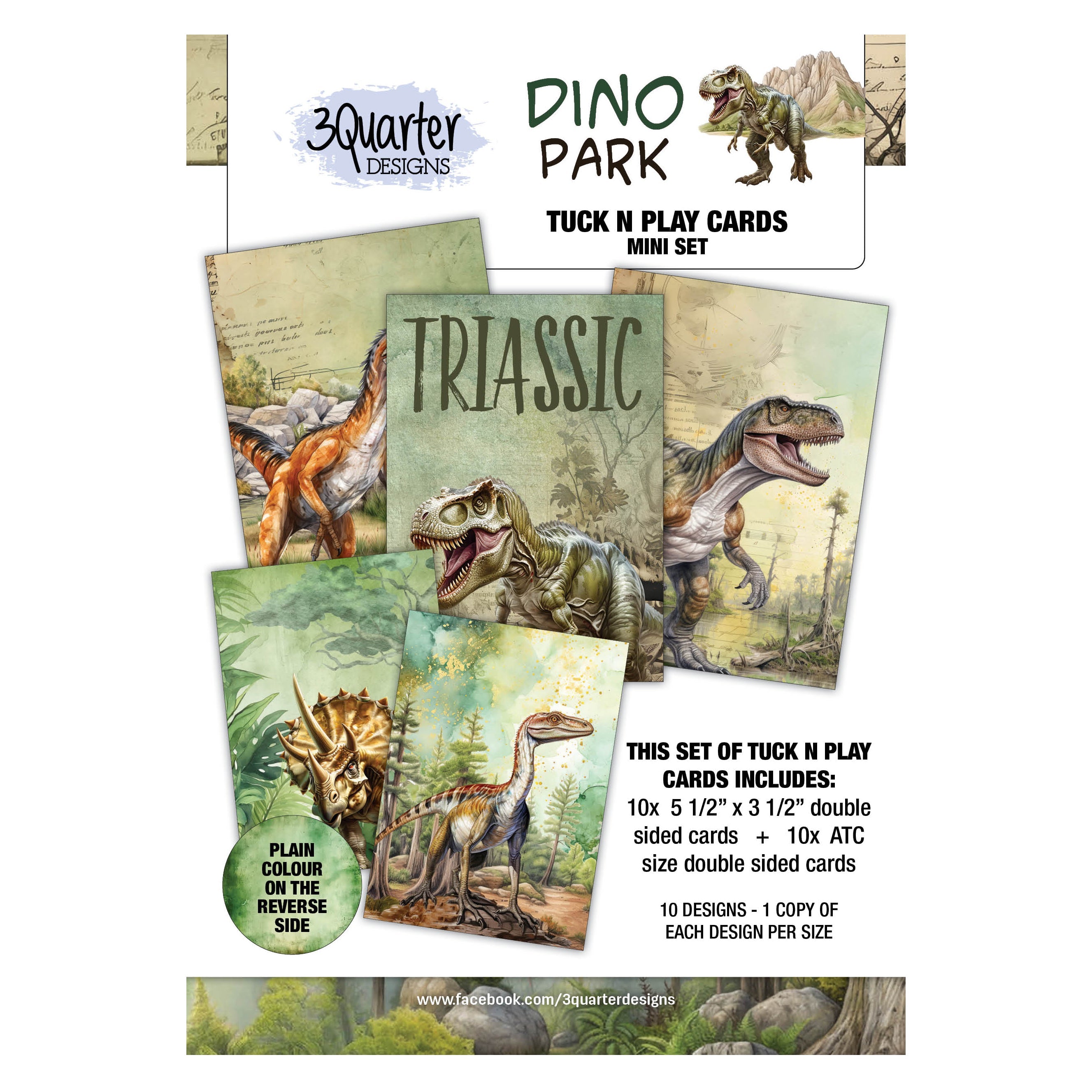 3Quarter Designs Dino Park Tuck N Play Cards Mini Set