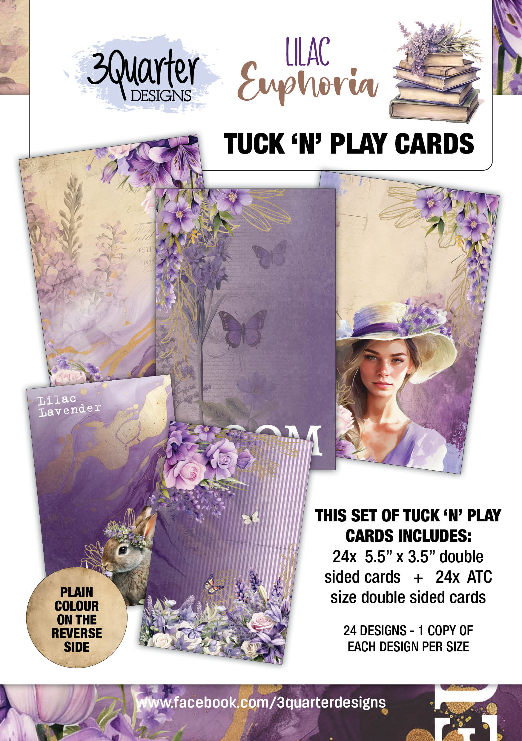 3Quarter Designs Lilac Euphoria - Tuck N Play Cards